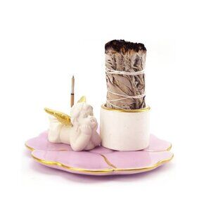 Angel Palo Santo Holder,Palo Santo Holder Burner,Ceramic Incense Burner, Sage Ho